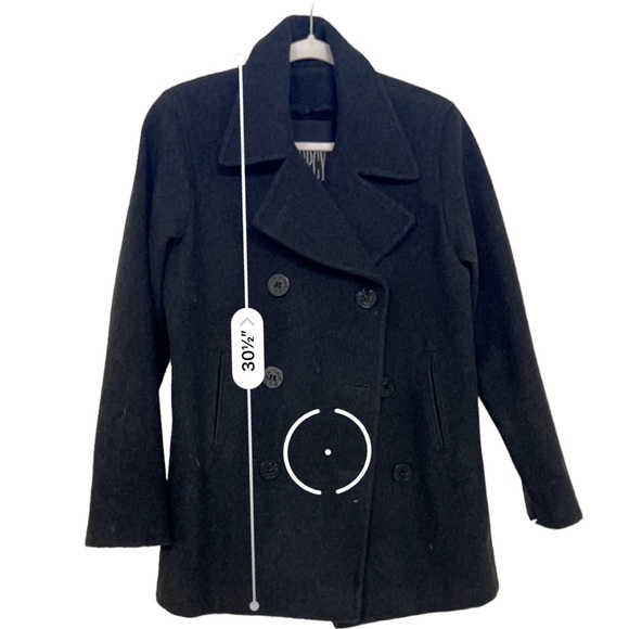 J. Percy Women's Wool Pea Coat With Nautical Buttons 6 - Picture 8 of 14